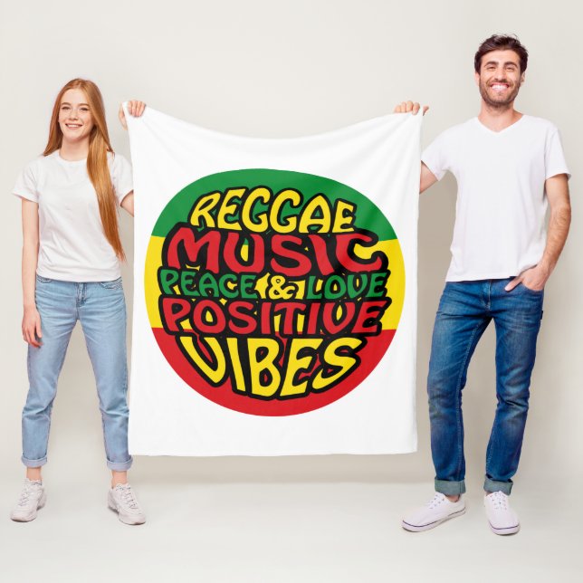 Reggae Music med positiv ord Fleecefilt (På plats)