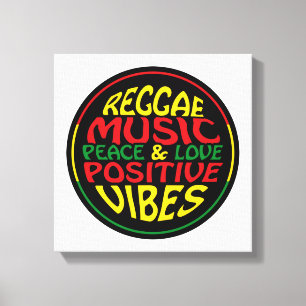 Reggae Music med positiv ord och citattecken Canvastryck