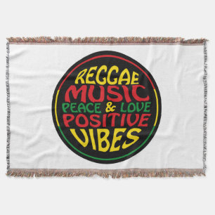 Reggae Music med positiv ord och citattecken Filt