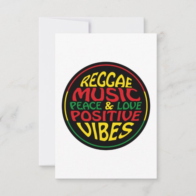 Reggae Music med positiv ord och citattecken Kort (Framsida)