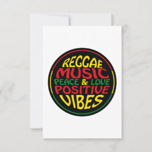 Reggae Music med positiv ord och citattecken Kort