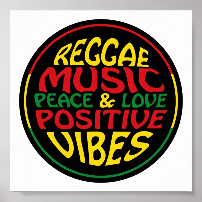 Reggae Music med positiv ord och citattecken Poster (Framsidan)