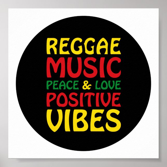 Reggae Music med positiv ord Poster (Framsidan)
