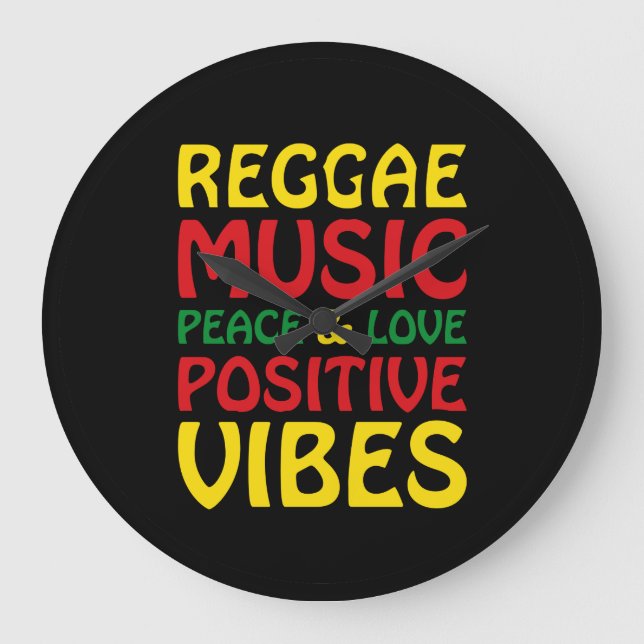 Reggae Music med positiv ord Stor Klocka (Framsida)