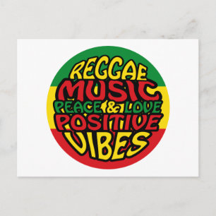 Reggae Music med positiv ord Vykort
