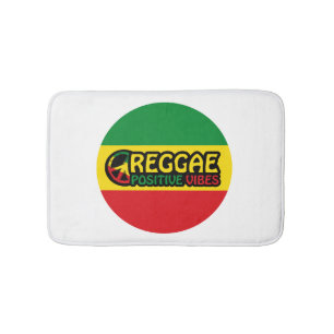 Reggae Music med positiv vibes och reggae flagga Badrumsmatta