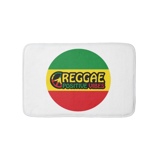Reggae Music med positiv vibes och reggae flagga Badrumsmatta (Framsidan)