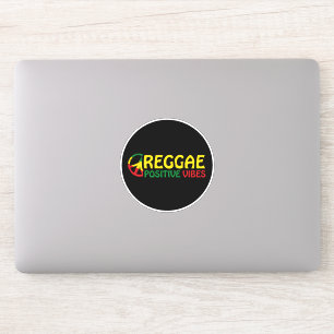 Reggae Music med positiv vibes och reggae flagga Klistermärken