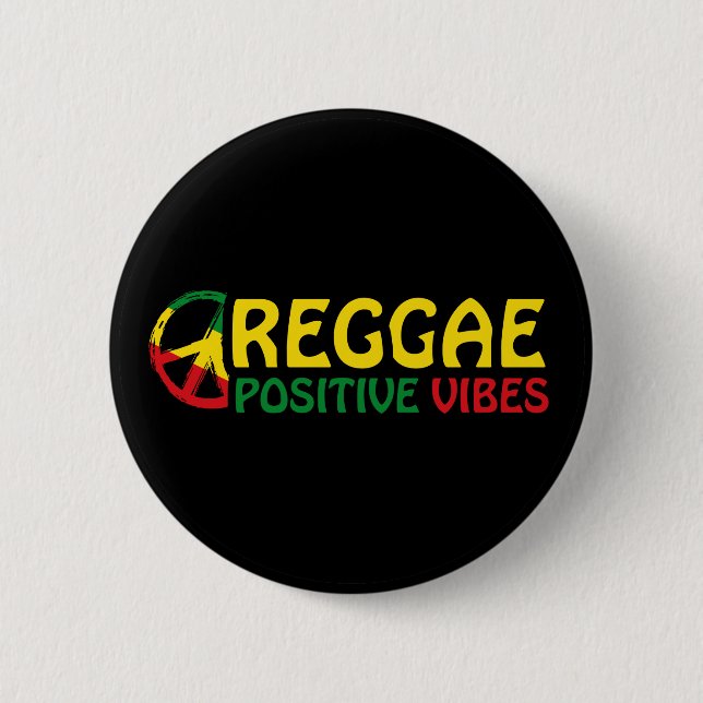 Reggae Music med positiv vibes och reggae flagga Knapp (Framsida)