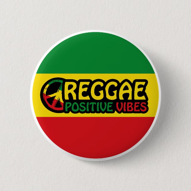 Reggae Music med positiv vibes och reggae flagga Knapp (Framsida)