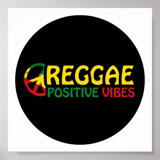 Reggae Music med positiv vibes och reggae flagga Poster (Framsidan)