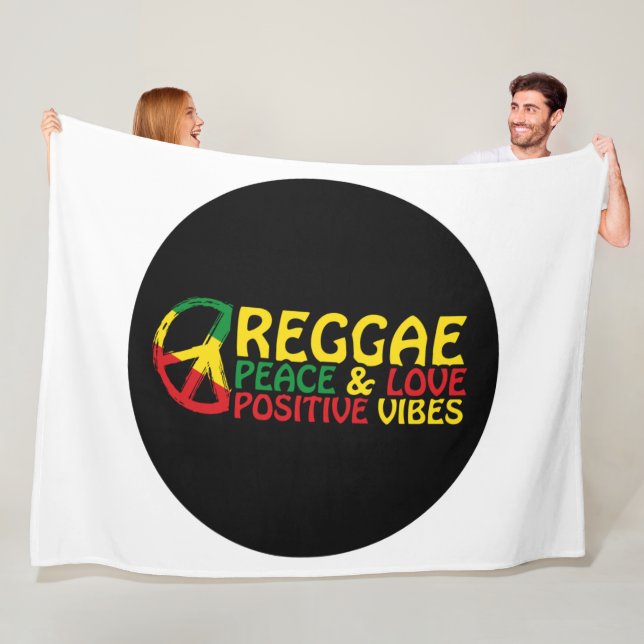 Reggae Music med positiva citattecken Fleecefilt (På plats)