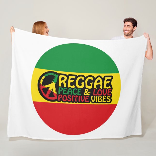 Reggae Music med positiva citattecken Fleecefilt (På plats)