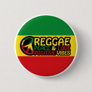 Reggae Music med positiva citattecken Knapp
