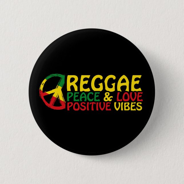 Reggae Music med positiva citattecken Knapp (Framsida)