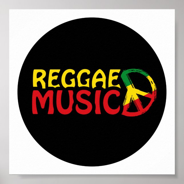 Reggae Music - model2b-Circle-black Poster (Framsidan)