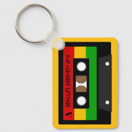 Reggae Music Musician Retro Cassette Tape Nyckelring