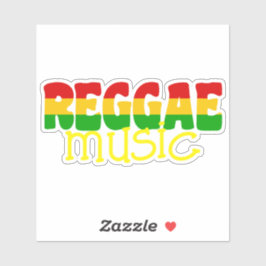 Reggae Music Rasta Färgad Typografisk Klistermärken