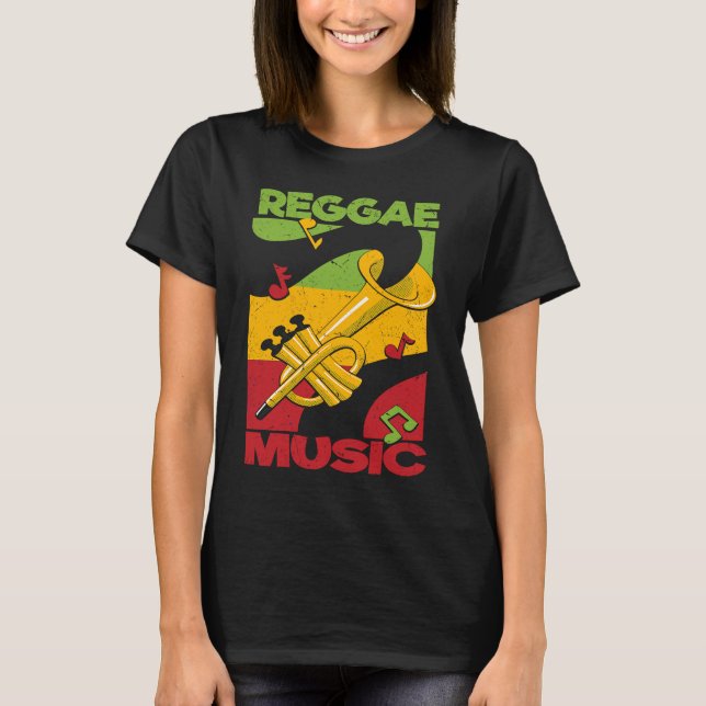 Reggae Music Rastafari Rasta Jamaica Reggae T Shirt (Framsida)