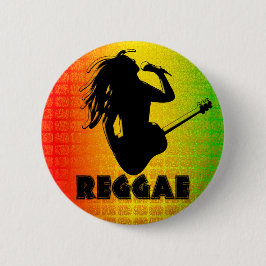 Reggae Music Rastaman Guitar Rasta Round Buttons Knapp