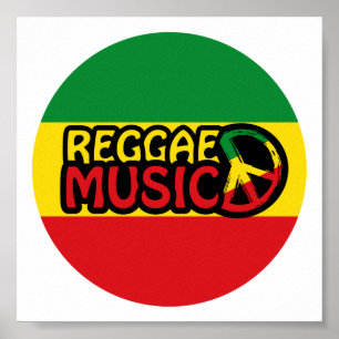 Reggae Music, reggae-konst med fredssymbol Poster