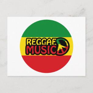 Reggae Music, reggae-konst med fredssymbol Vykort