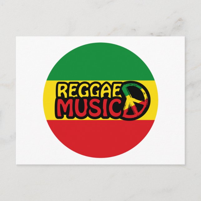 Reggae Music, reggae-konst med fredssymbol Vykort (Framsida)