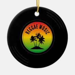 Reggae Music Vinyl Record Christmas Julgransprydnad Keramik