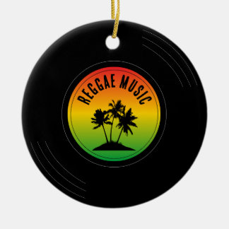 Reggae Music Vinyl Record Christmas Julgransprydnad Keramik