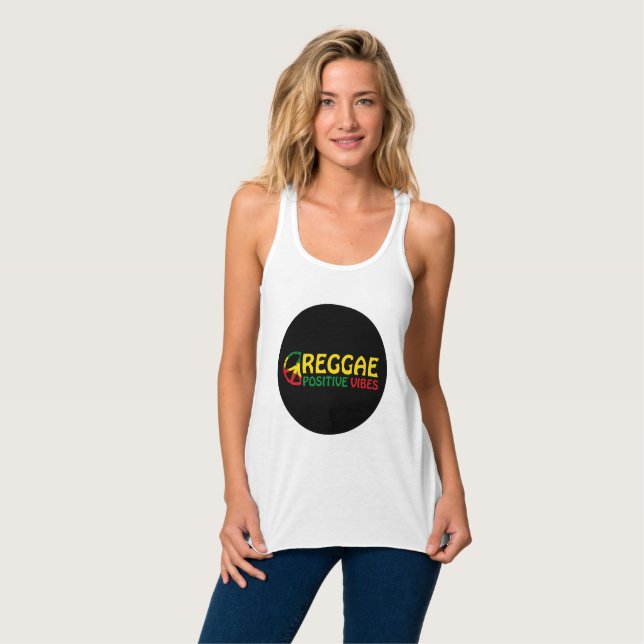 Reggae Music with positive vibes and reggae flag Linne Med Racerback (Hel framsida)