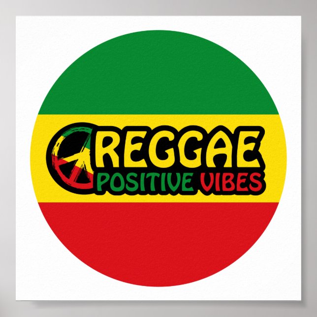 Reggae Music with positive vibes and reggae flag Poster (Framsidan)