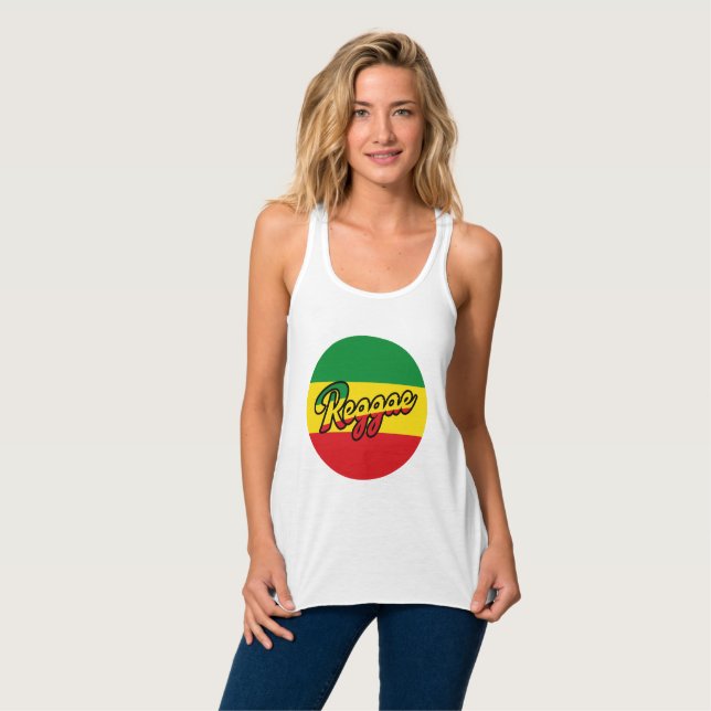 Reggae Music with reggae flag colors Linne Med Racerback (Hel framsida)