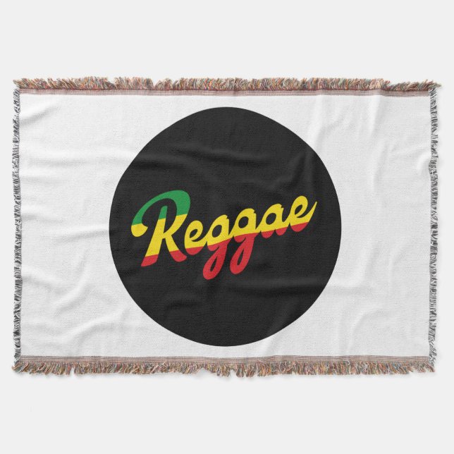 Reggae Music with reggae flagga färg Filt (Framsidan)