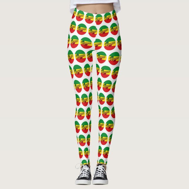 Reggae Music with reggae flagga färg Leggings (Framsida)