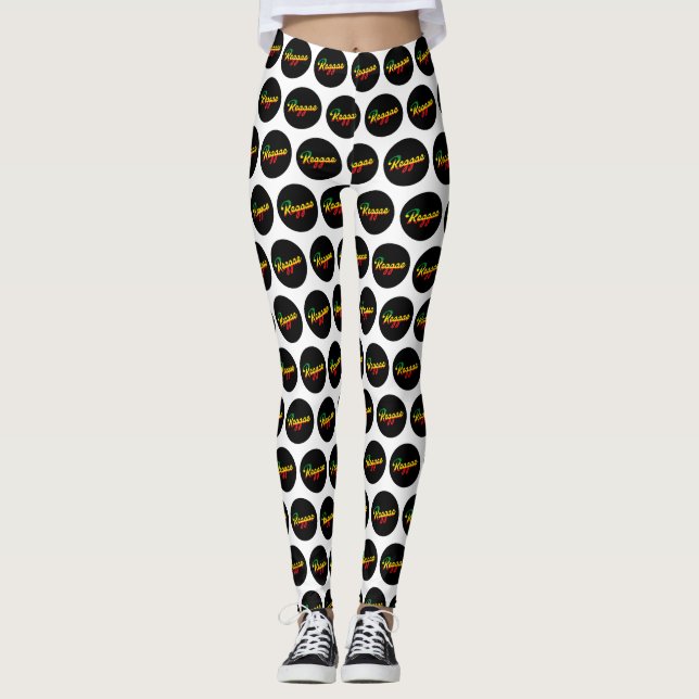 Reggae Music with reggae flagga färg Leggings (Framsida)