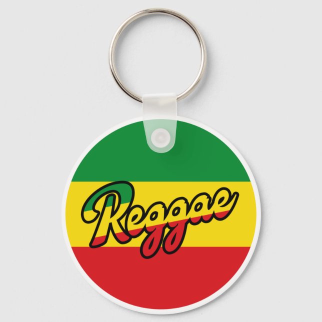 Reggae Music with reggae flagga färg Nyckelring (Framsida)
