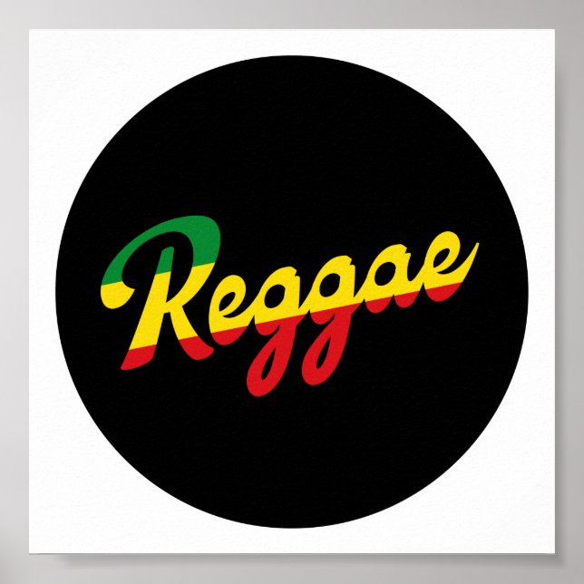 Reggae Music with reggae flagga färg Poster (Framsidan)