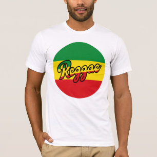 Reggae Music with reggae flagga färg T Shirt