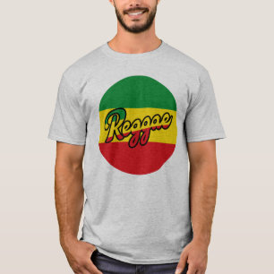 Reggae Music with reggae flagga färg T Shirt
