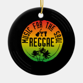 Reggae musik älskare tropisk jul julgransprydnad keramik