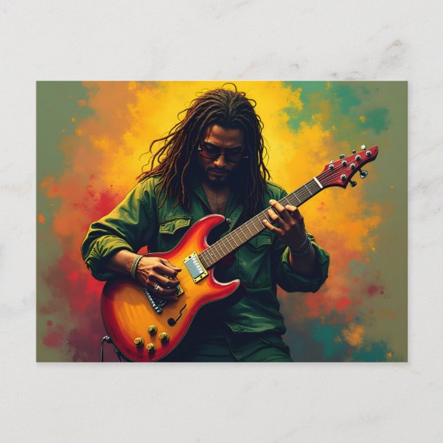 Reggae musik konst vykort (Framsida)
