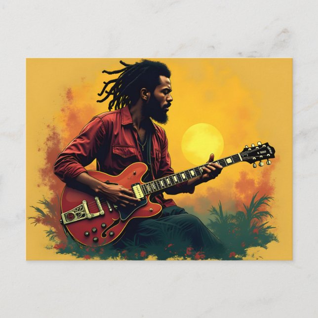 Reggae musik konst vykort (Framsida)