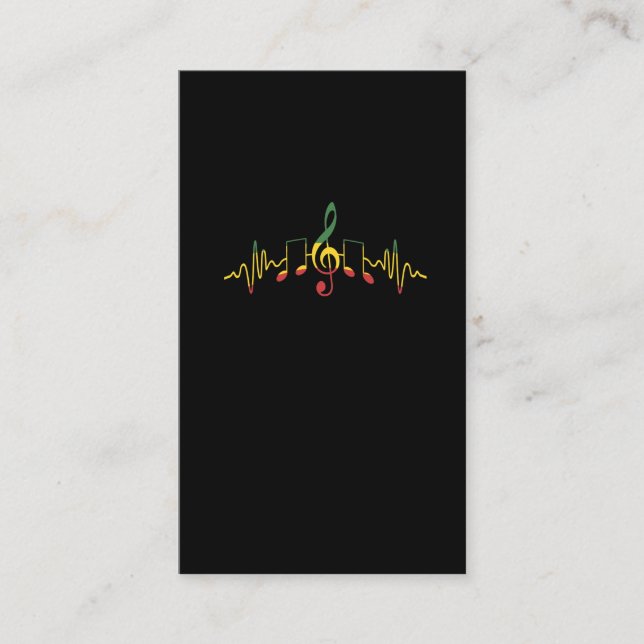 Reggae Musik noter Jamaica Rastafari Music Visitkort (Framsida)