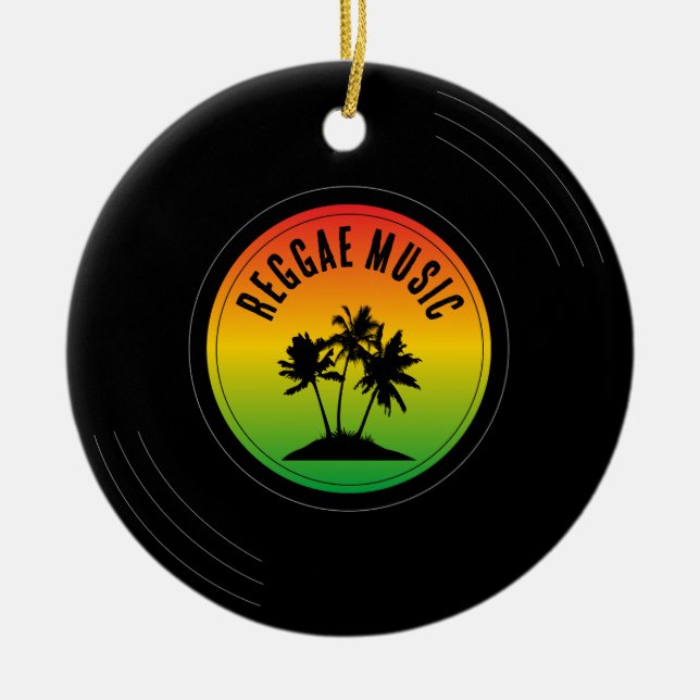 Reggae-musik vinylskiva jul julgransprydnad keramik (Framsidan)