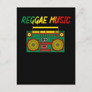 Reggae musikälskare Färgrik Jamaica kassett Radio Vykort