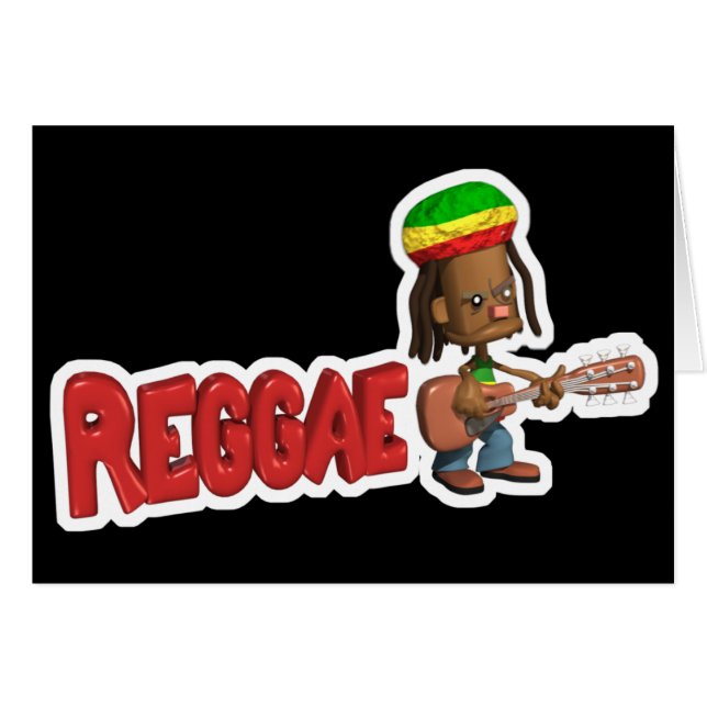Reggae-musikdesign Hälsningskort (Framsidan Horizontal)