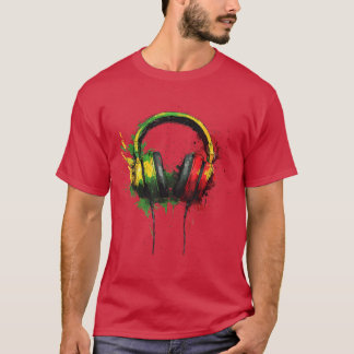 Reggae-musikhörlurar Jamaican Rasta Roots Jamaican T Shirt