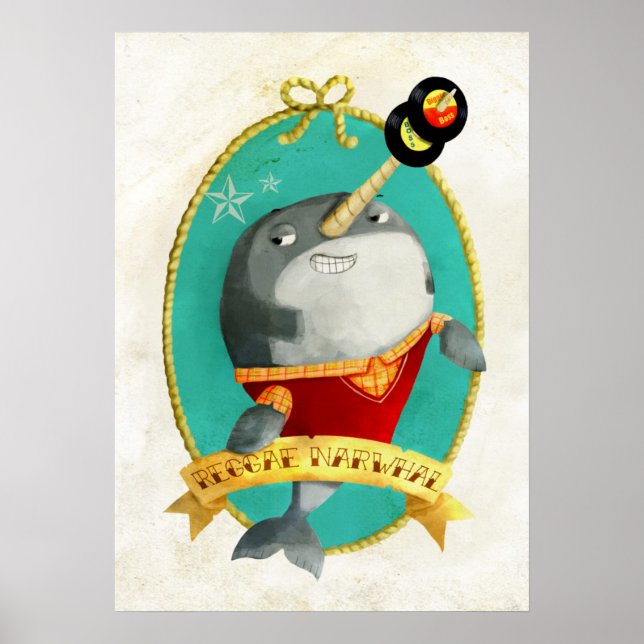 Reggae Narwhal Poster (Framsidan)