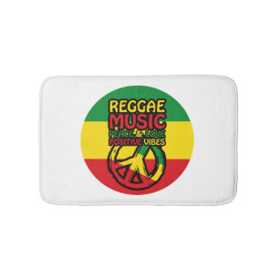 Reggae och fredssymbol med positiva citat badrumsmatta