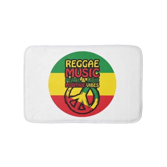 Reggae och fredssymbol med positiva citat badrumsmatta (Framsidan)